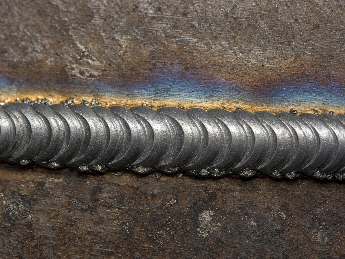 Close stick-weld bead on plate